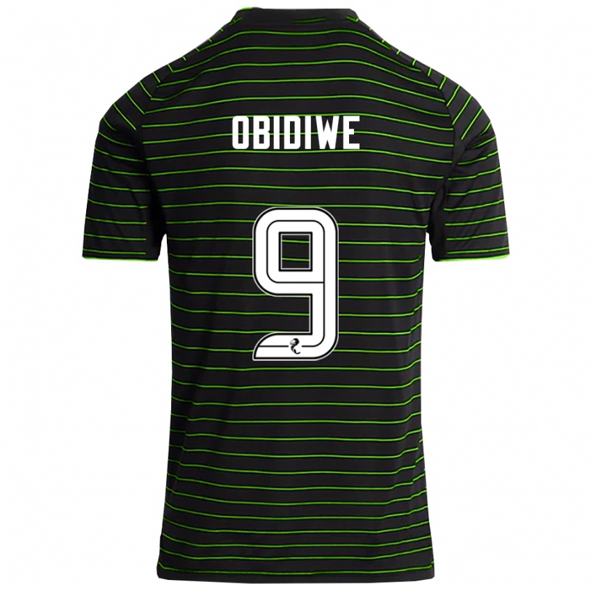 ילדים Emmanuel Obidiwe #9 שחור ירוק הרחק ג'רזי 2025/26 חולצה קצרה