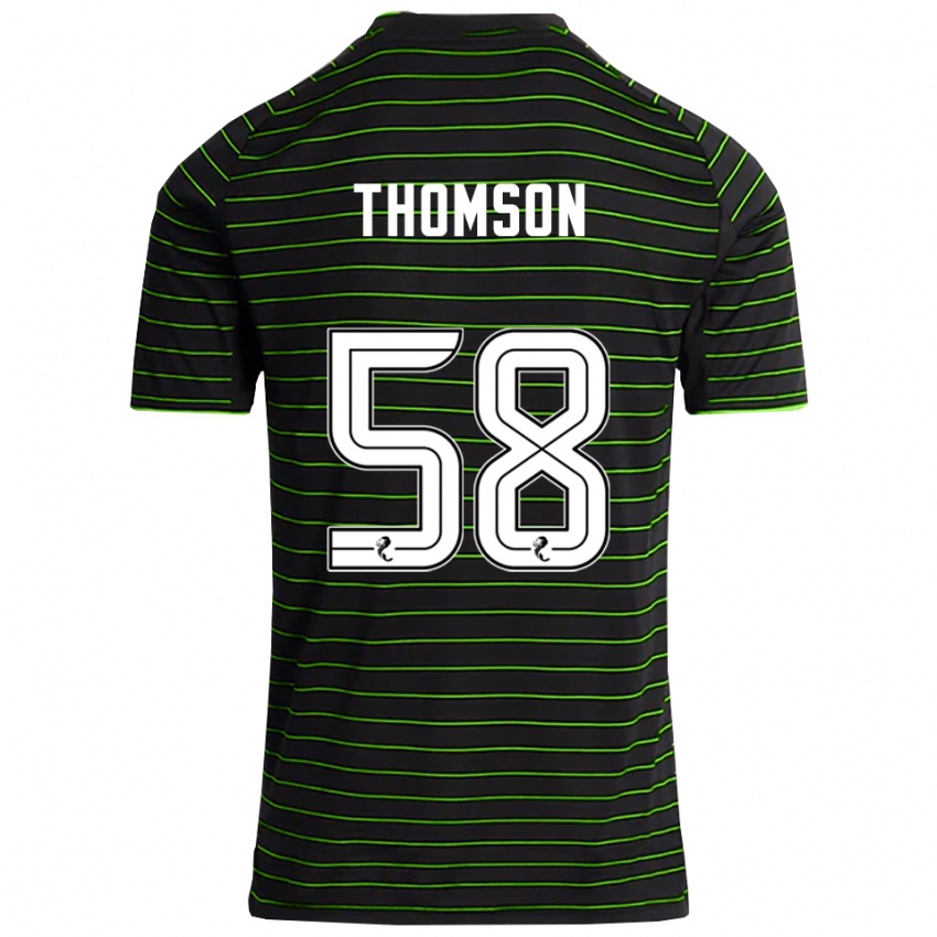 ילדים קורי תומסון #58 שחור ירוק הרחק ג'רזי 2025/26 חולצה קצרה