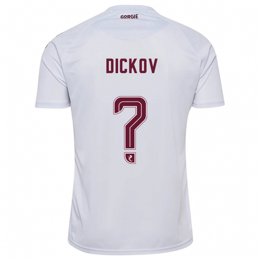 ילדים Sam Dickov #0 לבן בורדו הרחק ג'רזי 2025/26 חולצה קצרה