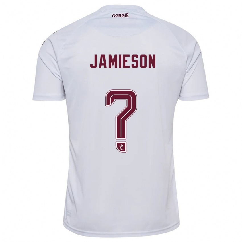 ילדים Finlay Jamieson #0 לבן בורדו הרחק ג'רזי 2025/26 חולצה קצרה