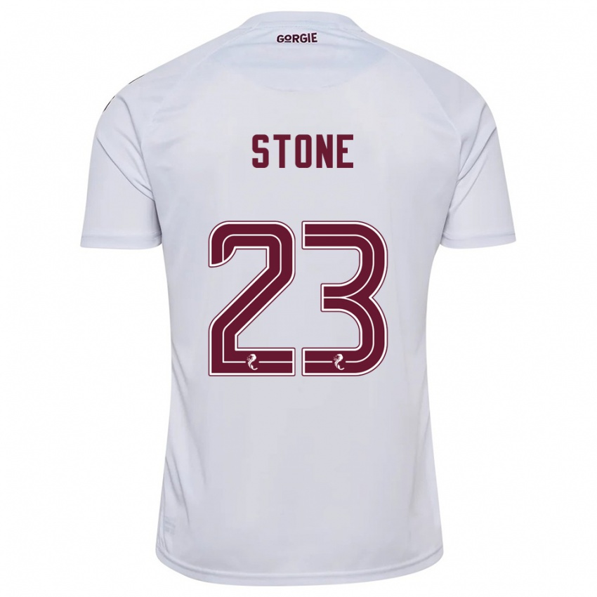 ילדים Harry Stone #23 לבן בורדו הרחק ג'רזי 2025/26 חולצה קצרה