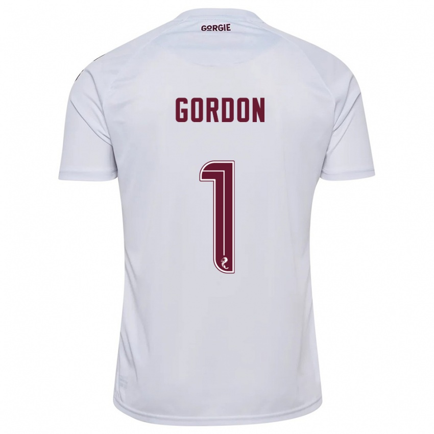 ילדים קרייג גורדון #1 לבן בורדו הרחק ג'רזי 2025/26 חולצה קצרה