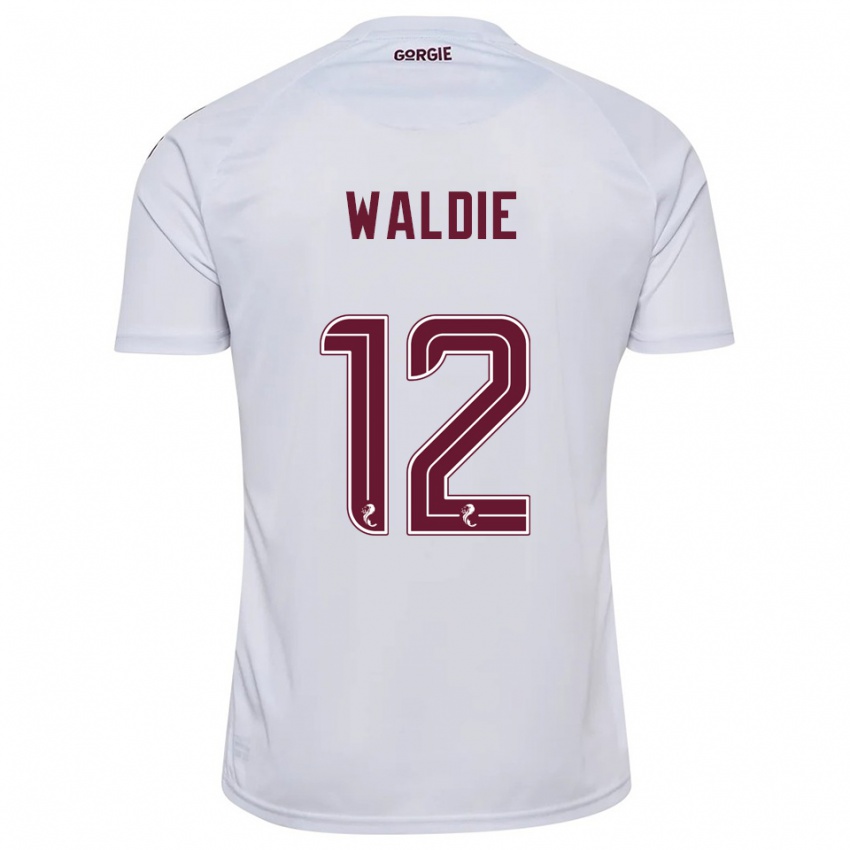 ילדים ליזי וולדי #12 לבן בורדו הרחק ג'רזי 2025/26 חולצה קצרה