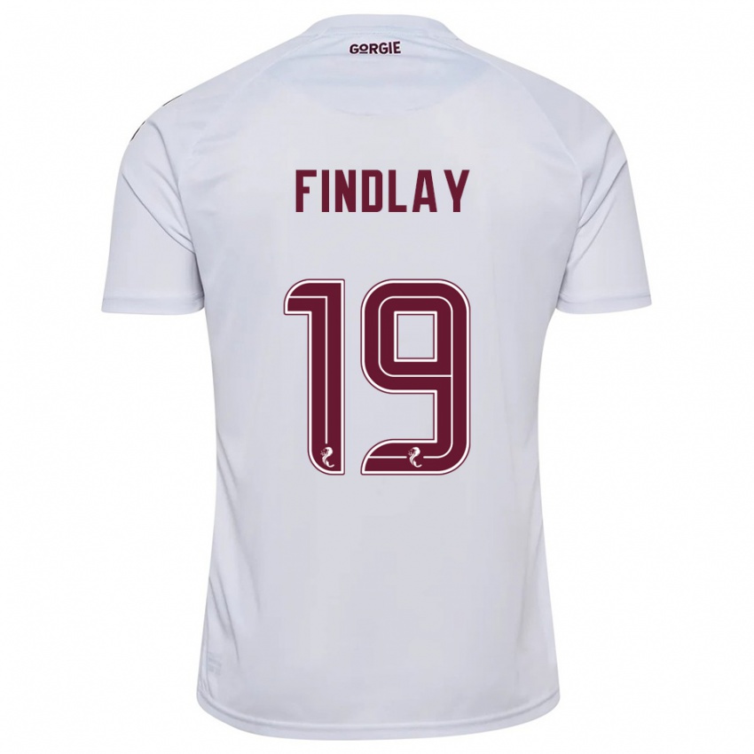 ילדים סטיוארט פינדלי #19 לבן בורדו הרחק ג'רזי 2025/26 חולצה קצרה