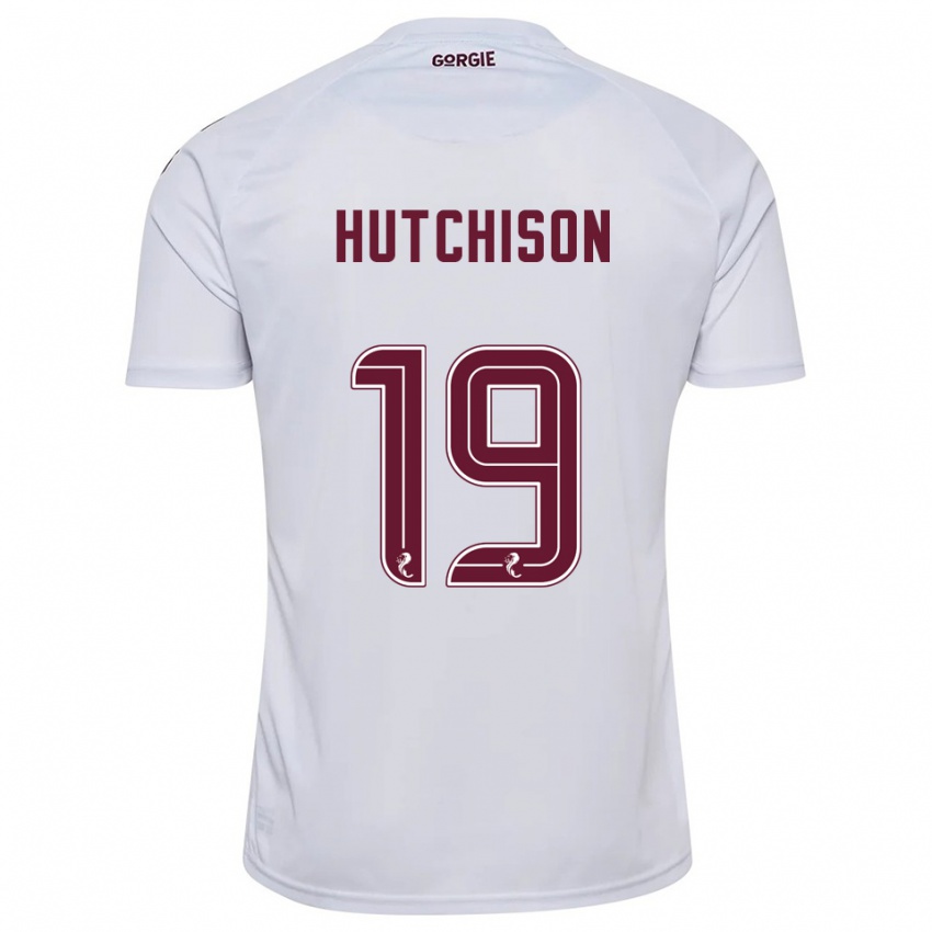 ילדים ביילי האצ'יסון #19 לבן בורדו הרחק ג'רזי 2025/26 חולצה קצרה