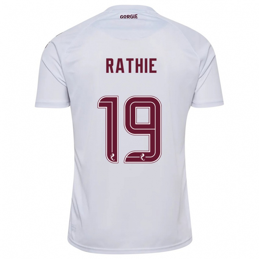 ילדים לוק ראת׳י #19 לבן בורדו הרחק ג'רזי 2025/26 חולצה קצרה