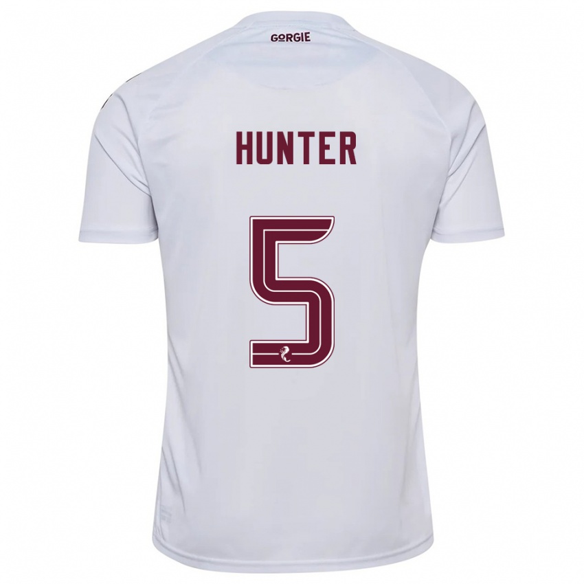 ילדים Georgia Hunter #5 לבן בורדו הרחק ג'רזי 2025/26 חולצה קצרה