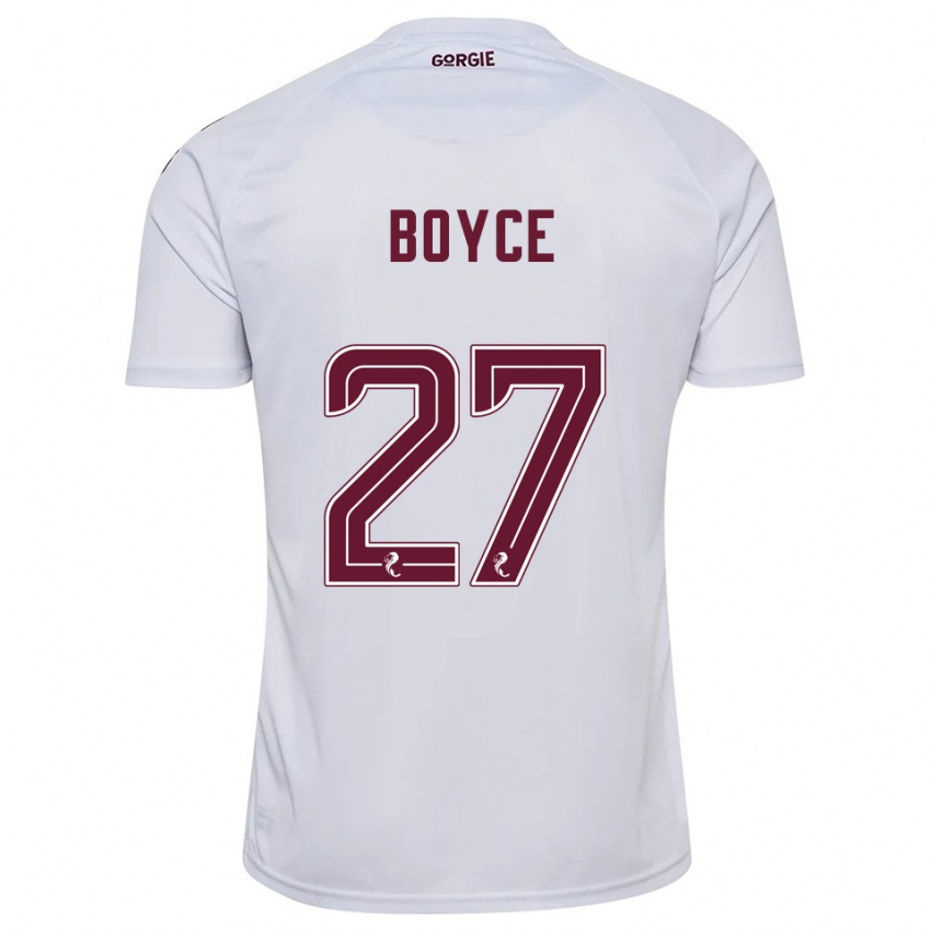 ילדים ליאם בויס #27 לבן בורדו הרחק ג'רזי 2025/26 חולצה קצרה