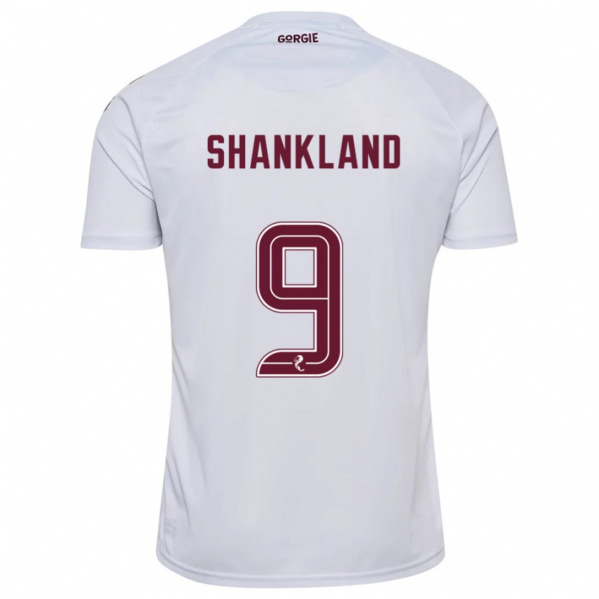ילדים לורנס שנקלנד #9 לבן בורדו הרחק ג'רזי 2025/26 חולצה קצרה