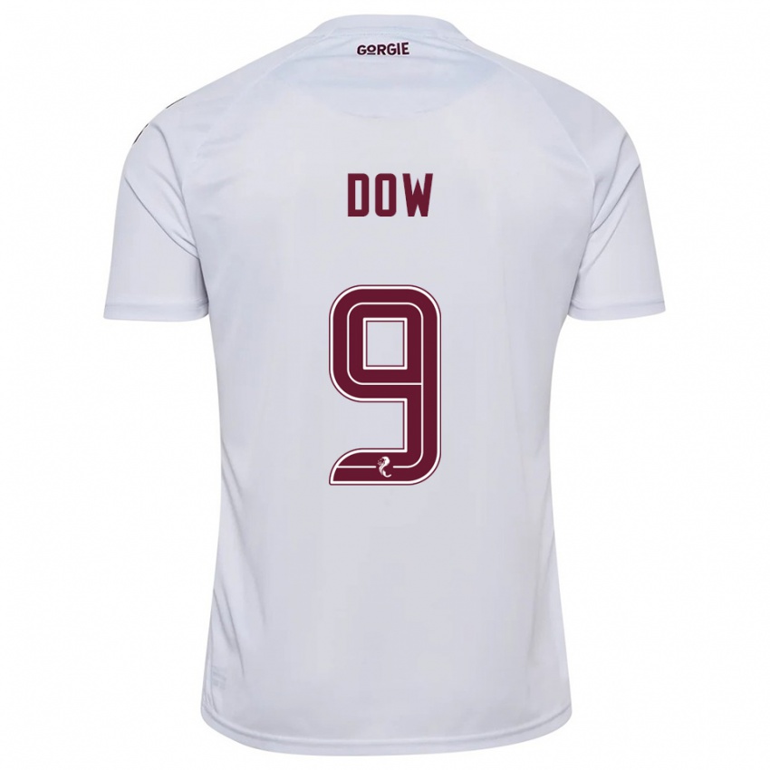 ילדים Connor Dow #9 לבן בורדו הרחק ג'רזי 2025/26 חולצה קצרה