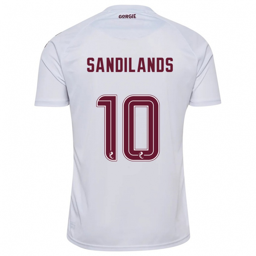 ילדים קאלום סנדילנדס #10 לבן בורדו הרחק ג'רזי 2025/26 חולצה קצרה