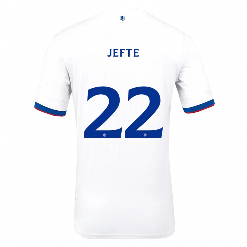 ילדים Jefté #22 לבן אדום כחול הרחק ג'רזי 2025/26 חולצה קצרה