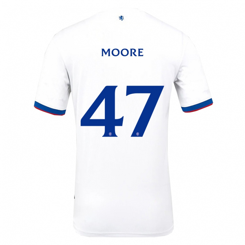 ילדים מיקי מור #47 לבן אדום כחול הרחק ג'רזי 2025/26 חולצה קצרה