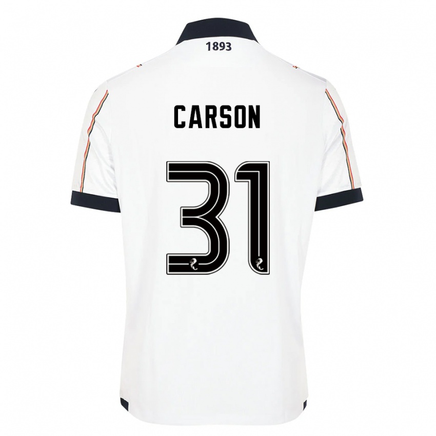 ילדים טרבור קרסון #31 לבן כחול נייבי אדום הרחק ג'רזי 2025/26 חולצה קצרה