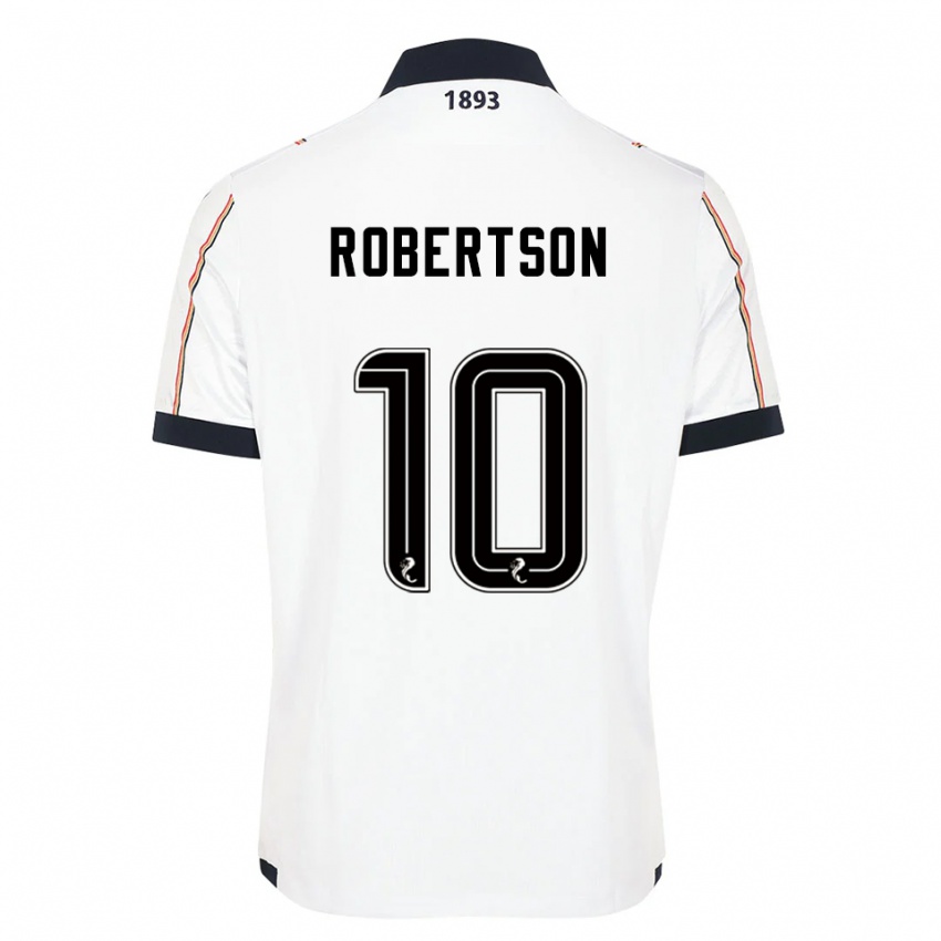 ילדים פינלי רוברטסון #10 לבן כחול נייבי אדום הרחק ג'רזי 2025/26 חולצה קצרה