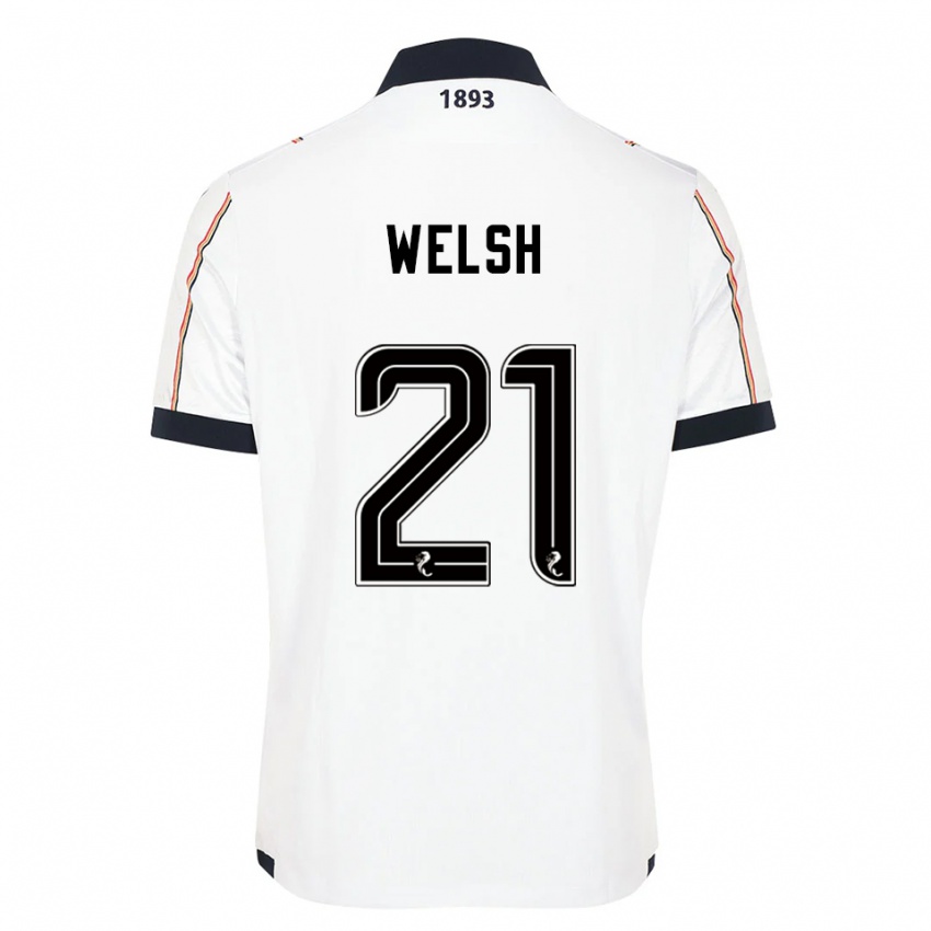 ילדים Tom Welsh #21 לבן כחול נייבי אדום הרחק ג'רזי 2025/26 חולצה קצרה