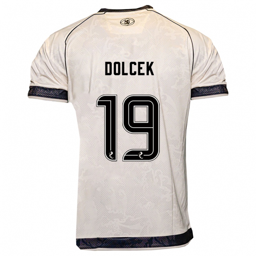 ילדים Ivan Dolcek #19 לבן שחור הרחק ג'רזי 2025/26 חולצה קצרה