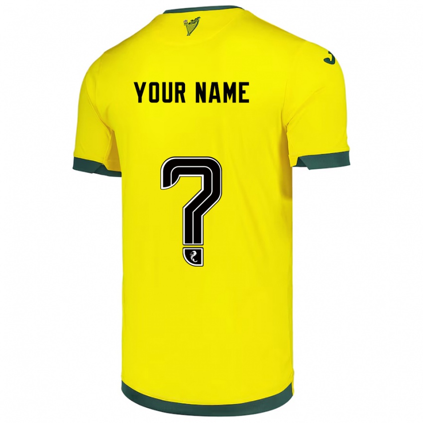 ילדים השם שלך #0 צהוב ירוק הרחק ג'רזי 2025/26 חולצה קצרה