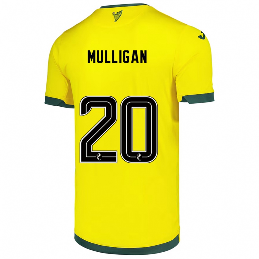 ילדים ג'וש מאליגן #20 צהוב ירוק הרחק ג'רזי 2025/26 חולצה קצרה