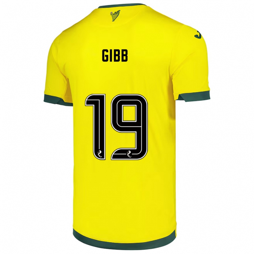 ילדים קיילי גיב #19 צהוב ירוק הרחק ג'רזי 2025/26 חולצה קצרה