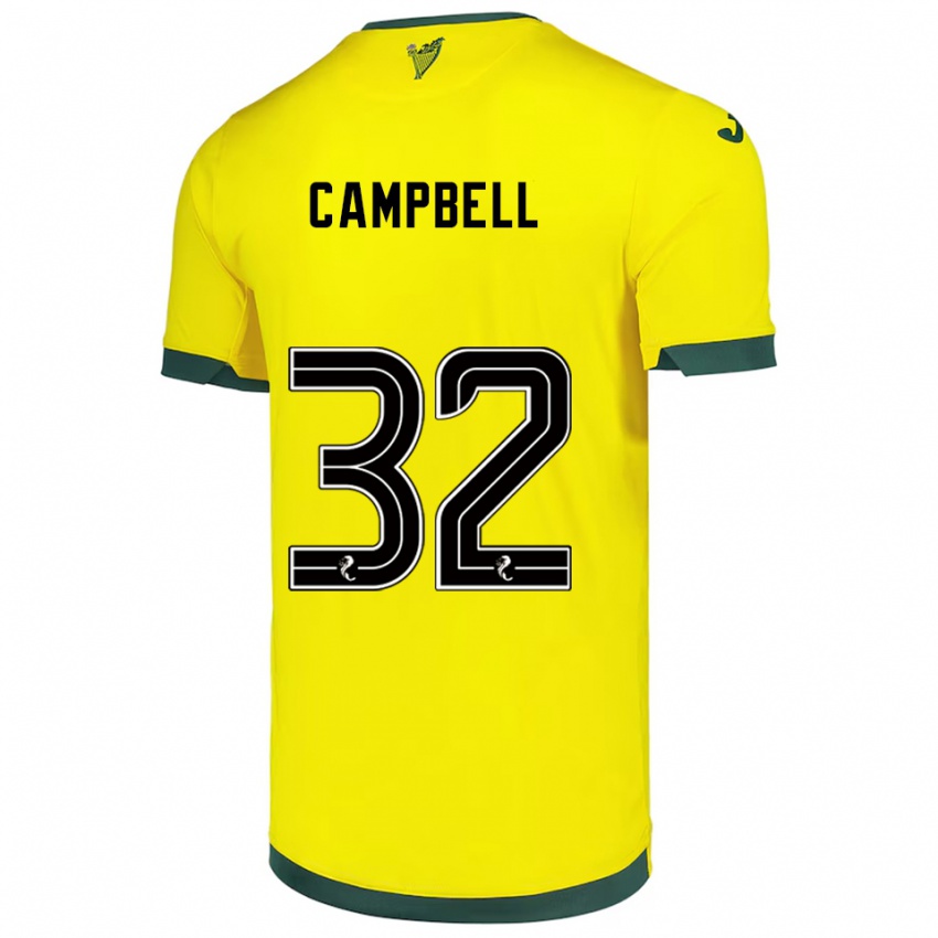ילדים Josh Campbell #32 צהוב ירוק הרחק ג'רזי 2025/26 חולצה קצרה