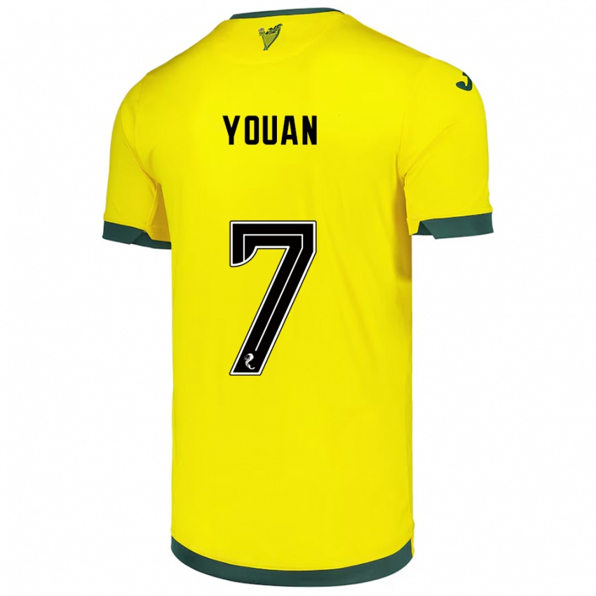 ילדים אלי יואן #7 צהוב ירוק הרחק ג'רזי 2025/26 חולצה קצרה