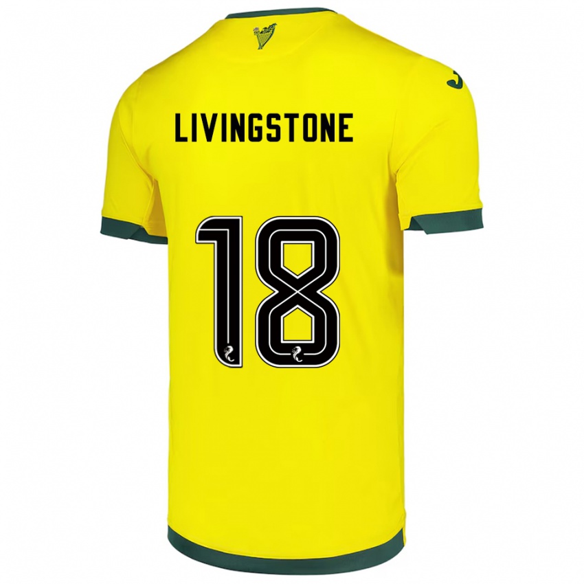 ילדים רוזי ליווינגסטון #18 צהוב ירוק הרחק ג'רזי 2025/26 חולצה קצרה