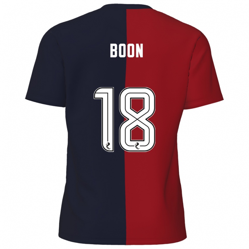 ילדים Aiden Boon #18 אדום כחול נייבי הרחק ג'רזי 2025/26 חולצה קצרה