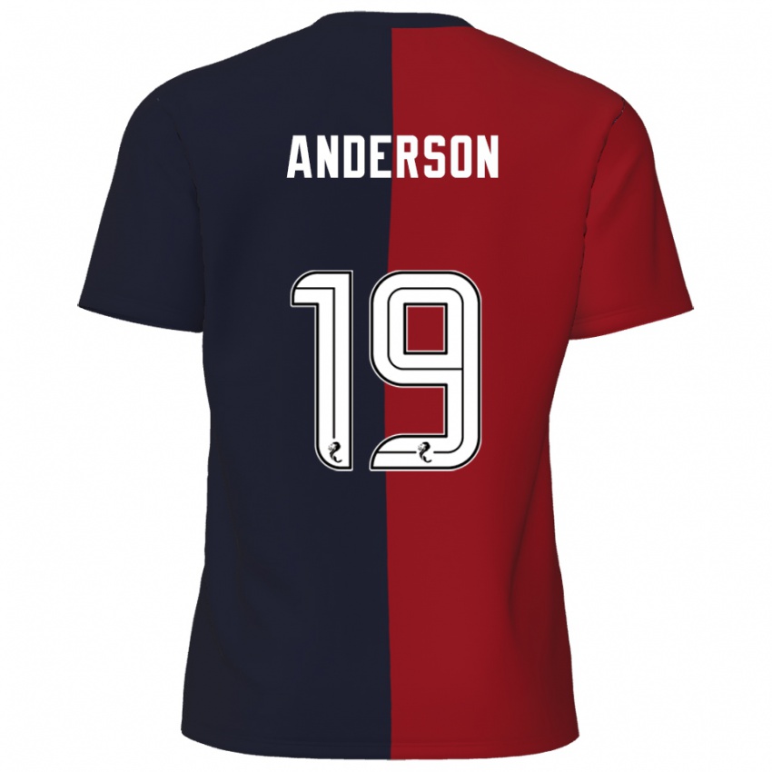 ילדים Bruce Anderson #19 אדום כחול נייבי הרחק ג'רזי 2025/26 חולצה קצרה