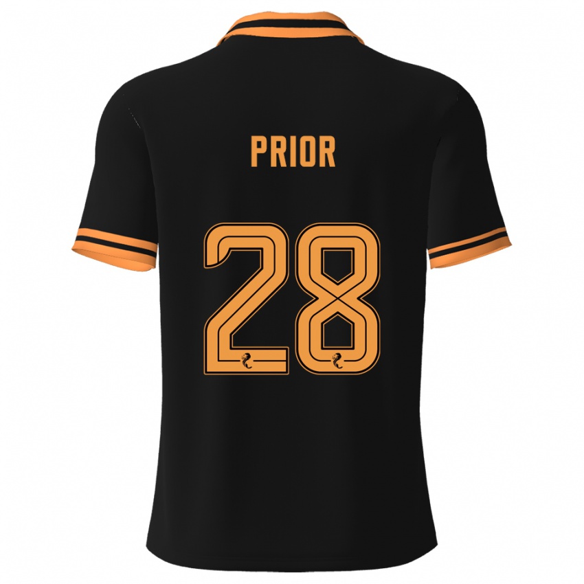 ילדים ז'רום פריור #28 שחור צהוב הרחק ג'רזי 2025/26 חולצה קצרה