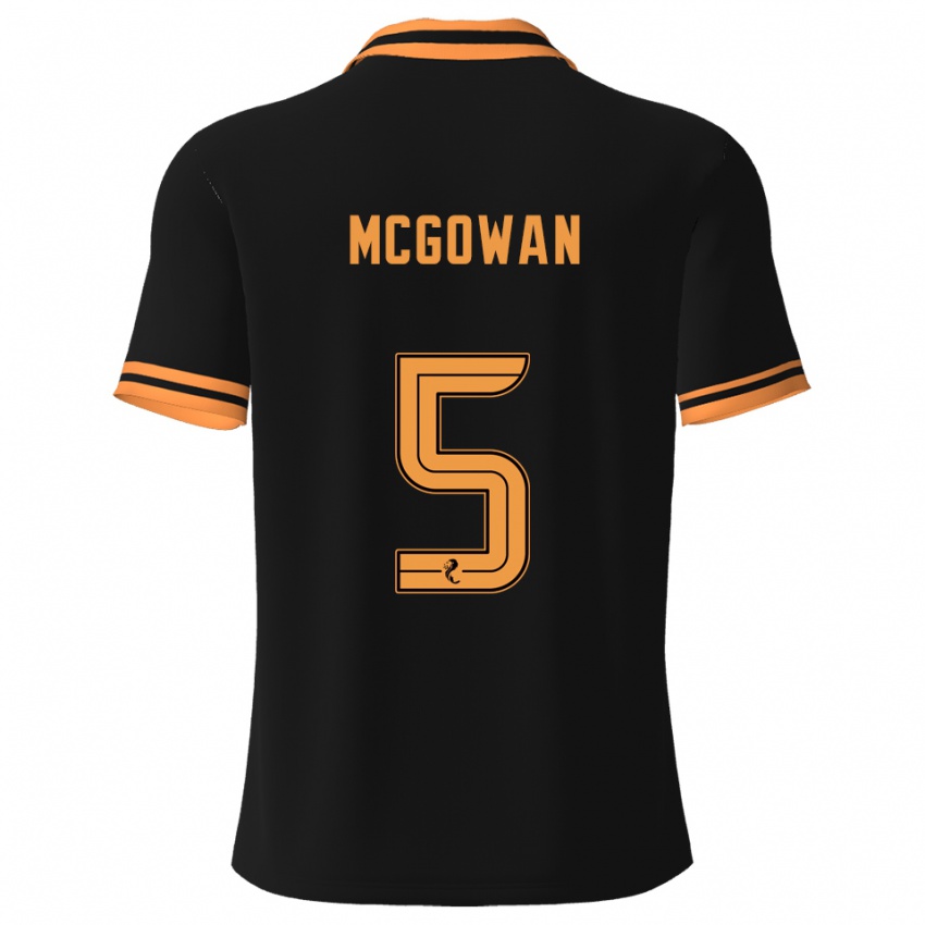 ילדים ריאן מקגאוון #5 שחור צהוב הרחק ג'רזי 2025/26 חולצה קצרה