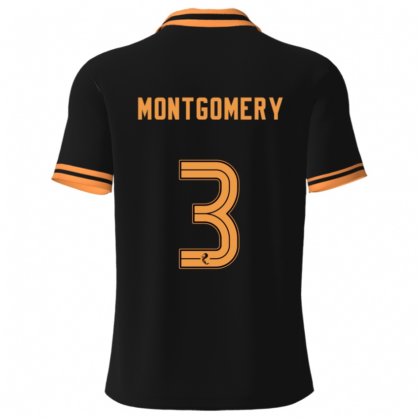 ילדים Adam Montgomery #3 שחור צהוב הרחק ג'רזי 2025/26 חולצה קצרה