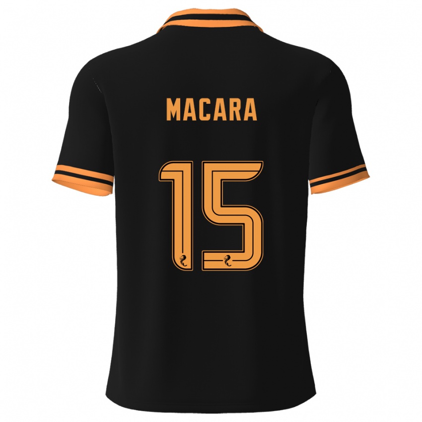 ילדים אליז מקארה #15 שחור צהוב הרחק ג'רזי 2025/26 חולצה קצרה