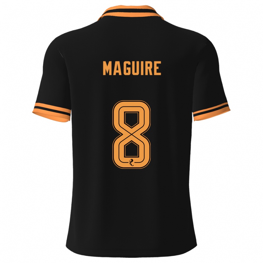 ילדים Ciaran Maguire #8 שחור צהוב הרחק ג'רזי 2025/26 חולצה קצרה