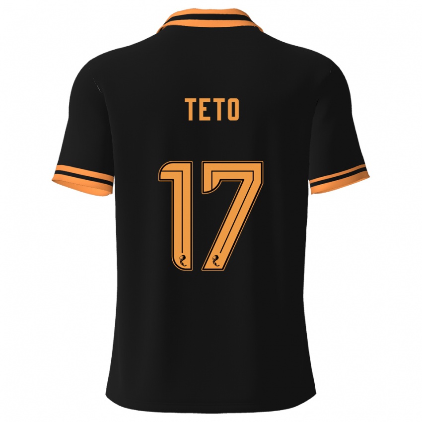 ילדים Aphelele Teto #17 שחור צהוב הרחק ג'רזי 2025/26 חולצה קצרה