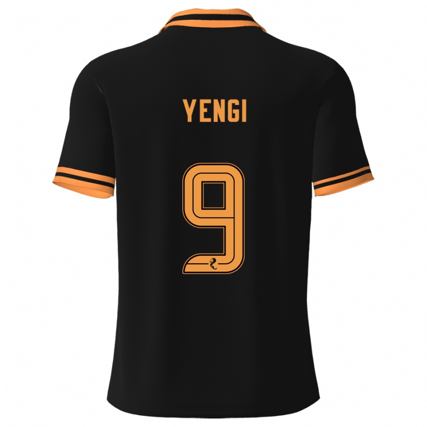 ילדים Tete Yengi #9 שחור צהוב הרחק ג'רזי 2025/26 חולצה קצרה