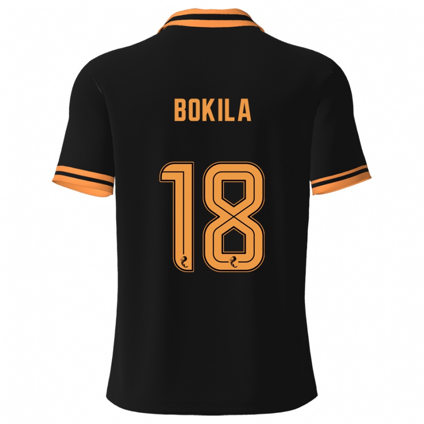 ילדים ג'רמי בוקילה #18 שחור צהוב הרחק ג'רזי 2025/26 חולצה קצרה