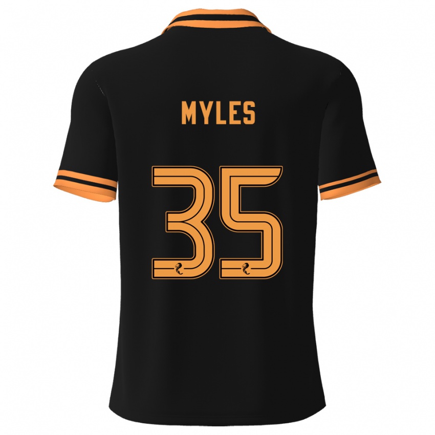 ילדים Evan Myles #35 שחור צהוב הרחק ג'רזי 2025/26 חולצה קצרה