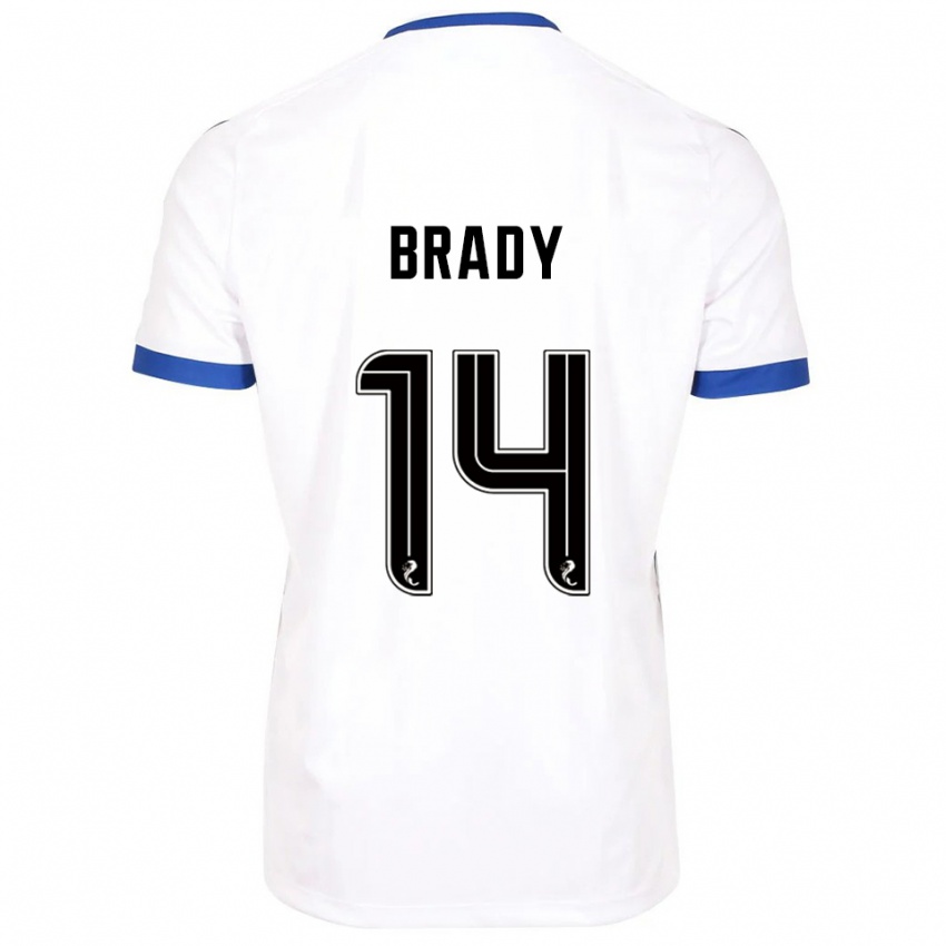 ילדים Scarlett Brady #14 לבן כחול הרחק ג'רזי 2025/26 חולצה קצרה