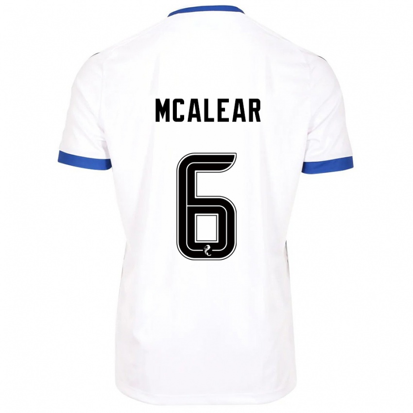 ילדים ריס מקאליר #6 לבן כחול הרחק ג'רזי 2025/26 חולצה קצרה