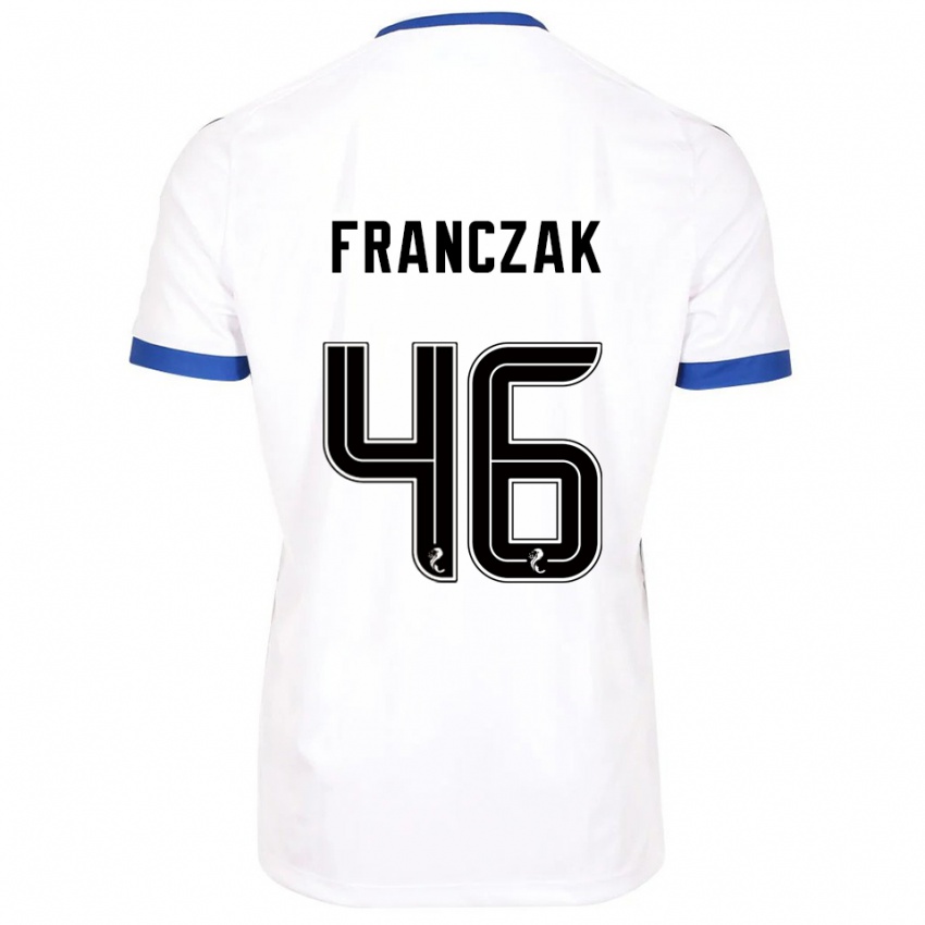 ילדים פראן פרנצ'ק #46 לבן כחול הרחק ג'רזי 2025/26 חולצה קצרה
