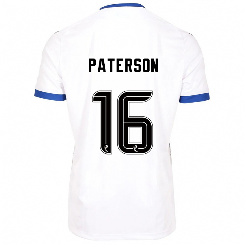 ילדים Megan Paterson #16 לבן כחול הרחק ג'רזי 2025/26 חולצה קצרה