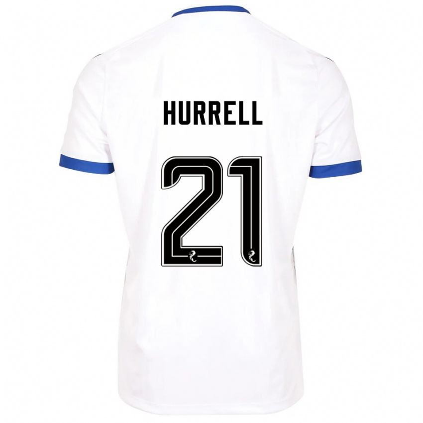 ילדים Olivia Hurrell #21 לבן כחול הרחק ג'רזי 2025/26 חולצה קצרה