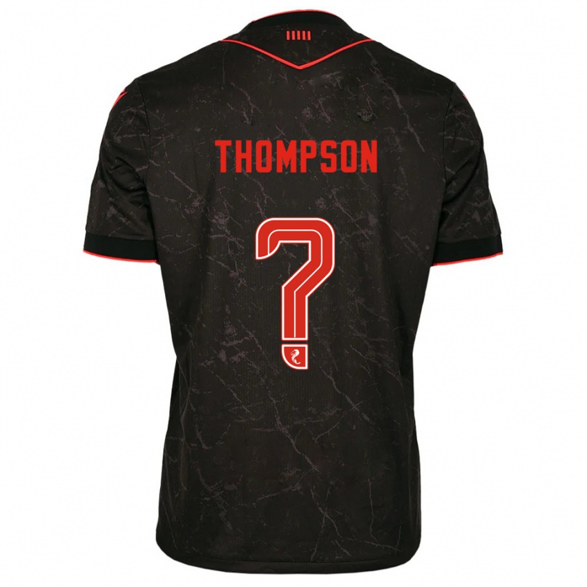 ילדים Struan Thompson #0 שחור אדום הרחק ג'רזי 2025/26 חולצה קצרה