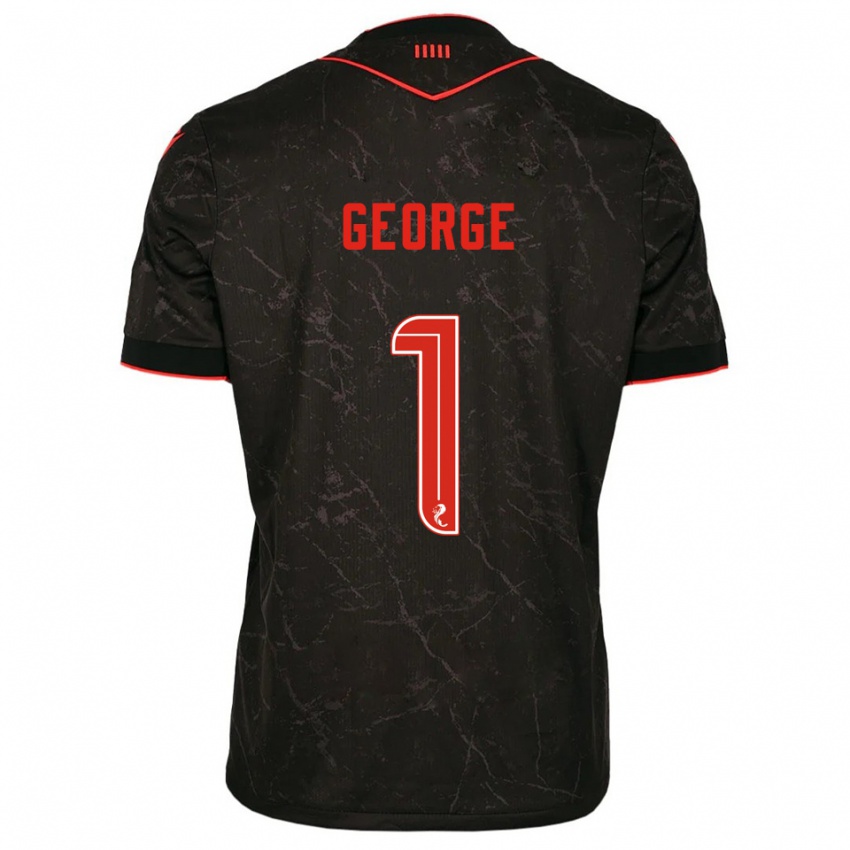 ילדים שמל ג'ורג' #1 שחור אדום הרחק ג'רזי 2025/26 חולצה קצרה