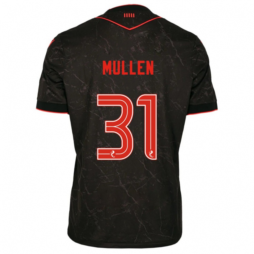 ילדים Ryan Mullen #31 שחור אדום הרחק ג'רזי 2025/26 חולצה קצרה