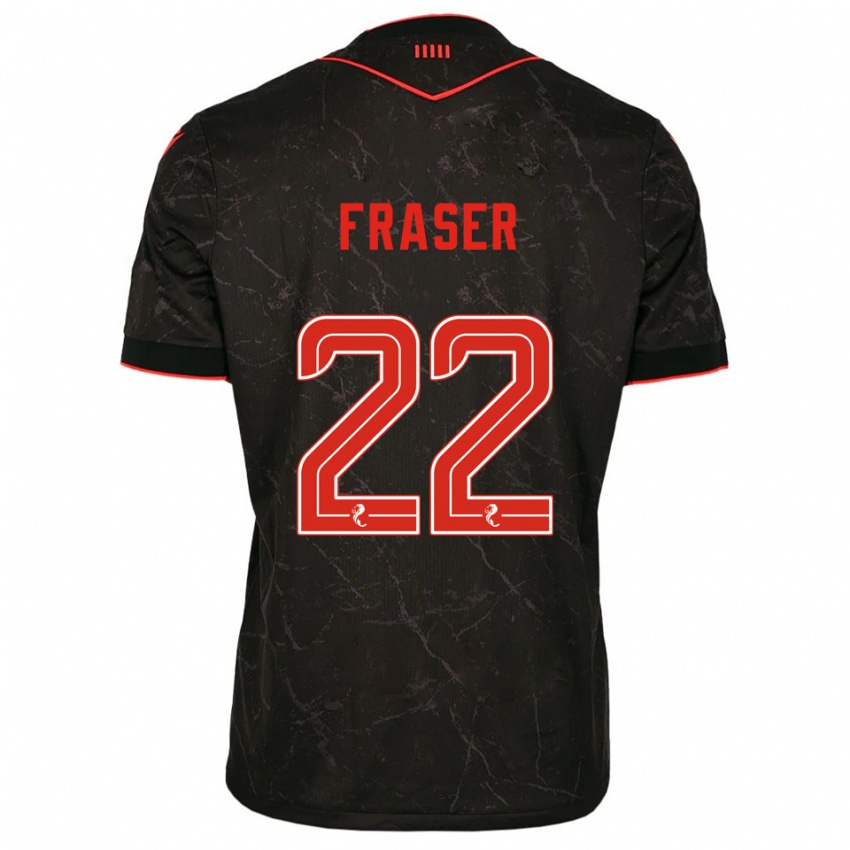 ילדים מרקוס פרייזר #22 שחור אדום הרחק ג'רזי 2025/26 חולצה קצרה