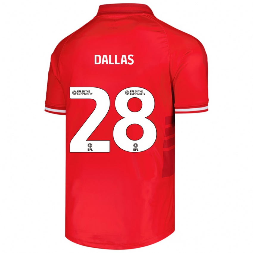 גברים אנדרו דאלאס #28 אדום לבן ג'רזי ביתית 2025/26 חולצה קצרה