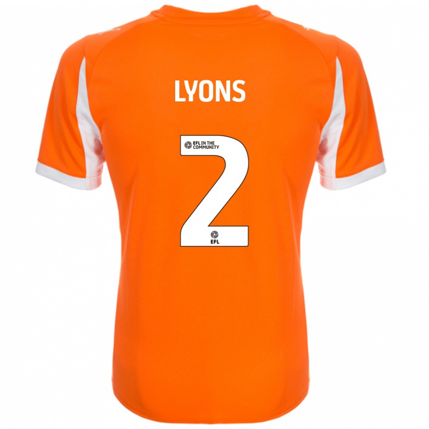 גברים אנדי ליונס #2 כתום לבן ג'רזי ביתית 2025/26 חולצה קצרה