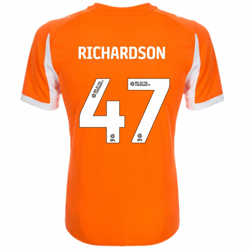 גברים Jack Richardson #47 כתום לבן ג'רזי ביתית 2025/26 חולצה קצרה
